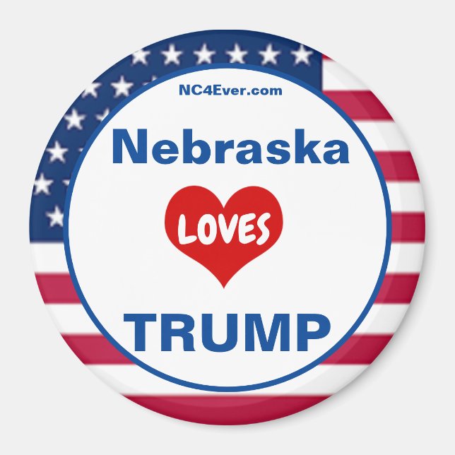 Nebraska LIEBEN TRUMP Patriotic Kühlschrank Magnet (Vorne)