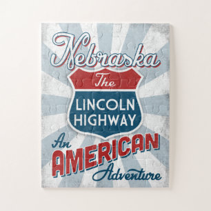 Nebraska Lincoln Highway Vintag Amerika Puzzle