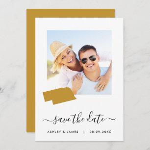 Nebraska Map Foto Wedding Save the Date Card