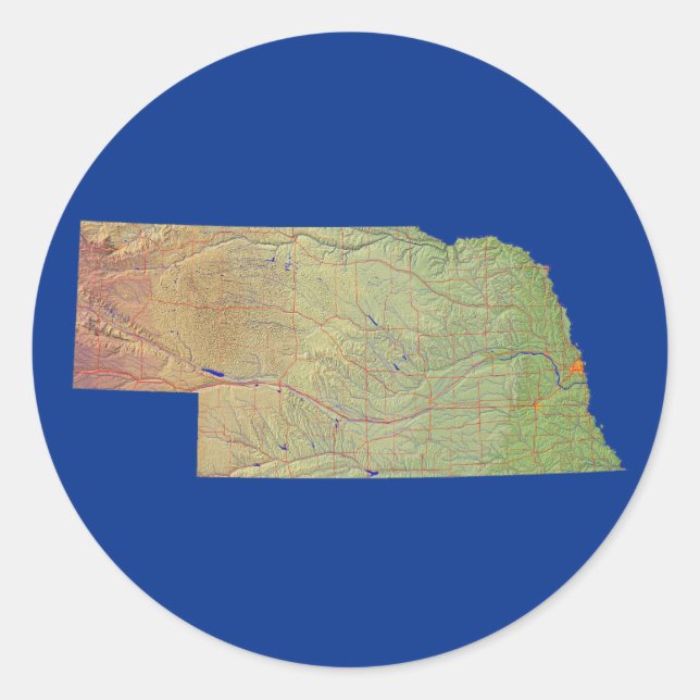 Nebraska Map Sticker (Vorderseite)