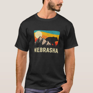 Nebraska Natur Wilder Bär Retro T-Shirt