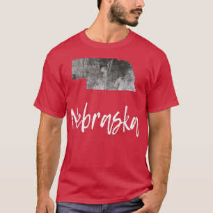 Nebraska NE Karte Grunge Vintage Grafik Heimatstaa T-Shirt