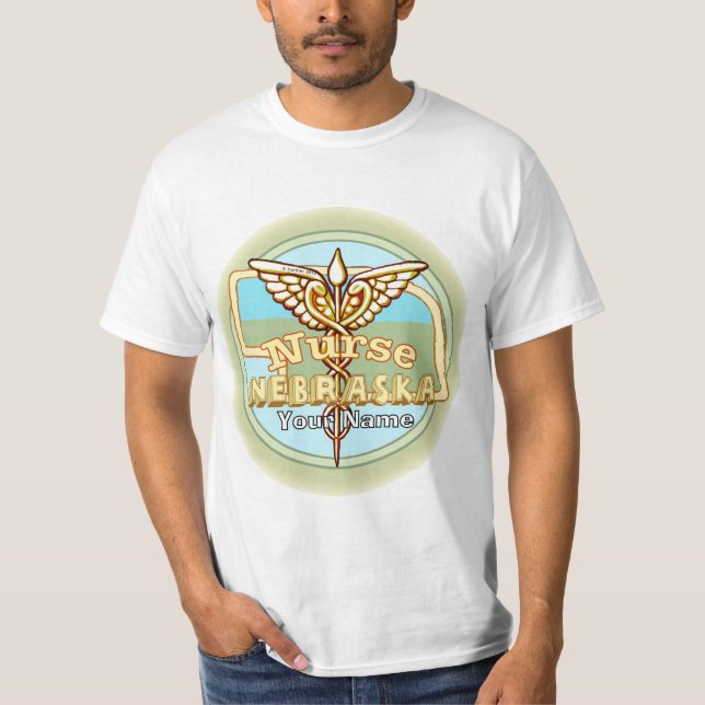 Nebraska Nurse Caduceus T-Shirt (Vorderseite)