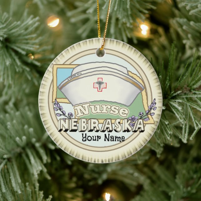 Nebraska Nurse Keramik Ornament (Baum)