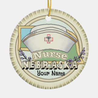 Nebraska Nurse Keramik Ornament
