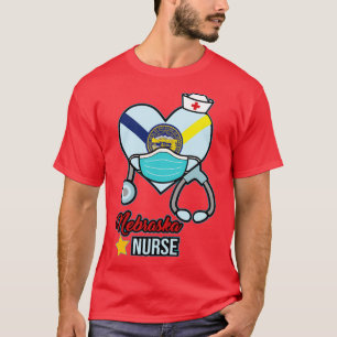 Nebraska Nurse Liebe RN LPN CNA Staat Pflegegesche T-Shirt