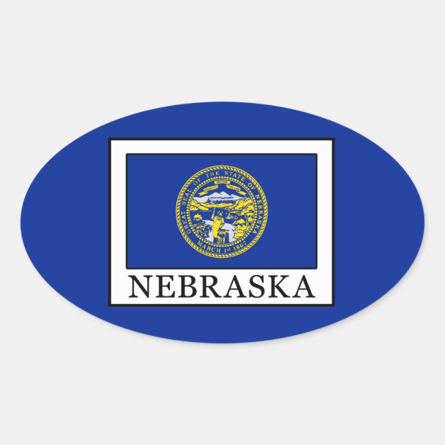Nebraska Ovaler Aufkleber (Vorderseite)