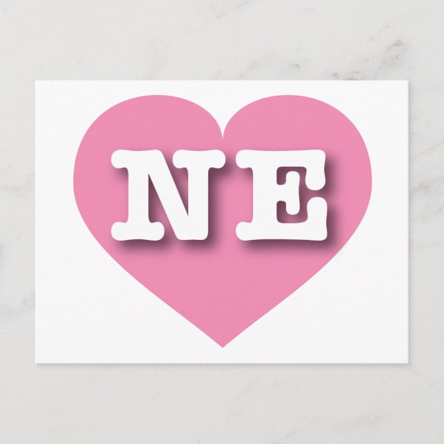 Nebraska Pink Heart - I Liebe NE Postkarte (Vorderseite)