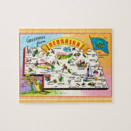 Nebraska Postcard Karte Jigsaw Puzzle