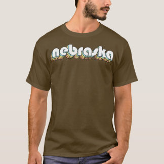 Nebraska Retro Rainbow Typografie verblasst T-Shirt