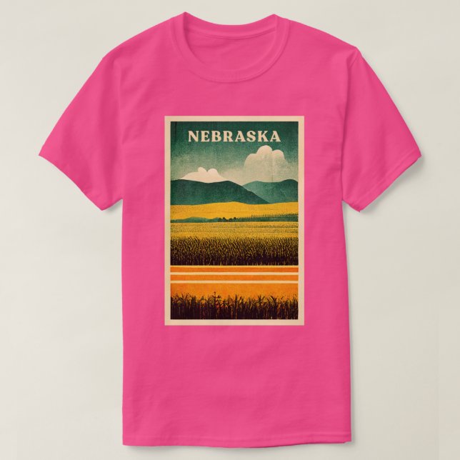 Nebraska Retro Travel T-Shirt (Design vorne)
