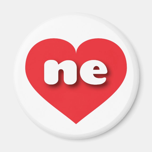Nebraska rotes Herz - I Liebe ne Magnet (Vorne)