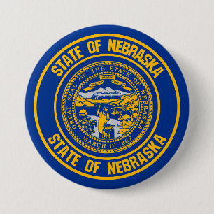 Nebraska Round Emblem Button