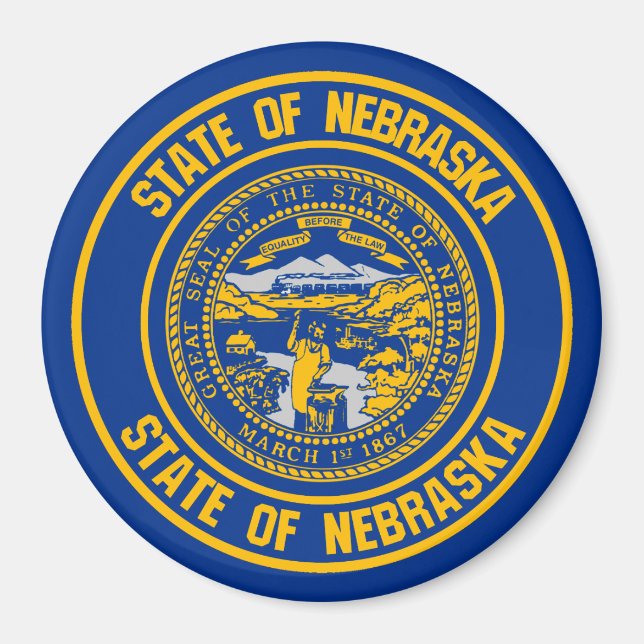 Nebraska Round Emblem Magnet (Vorne)