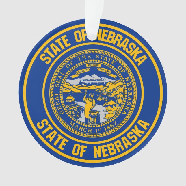 Nebraska Round Emblem Ornament (Vorderseite)