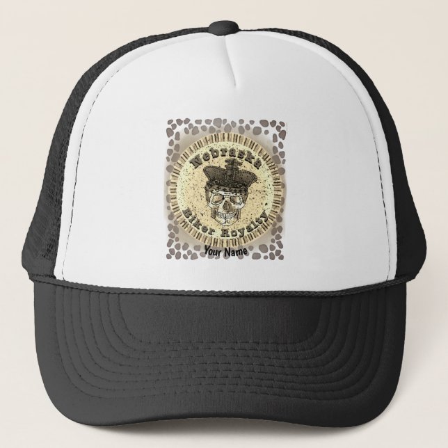 Nebraska Royalty Biker Hat Truckerkappe (Vorderseite)