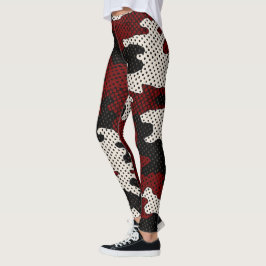 Nebraska Scarlet & Cream Cornfield Camo Leggings