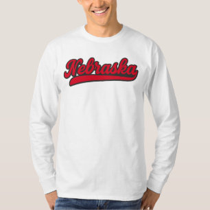 Nebraska-Script-Logo Retro Red Staatsstolz T-Shirt
