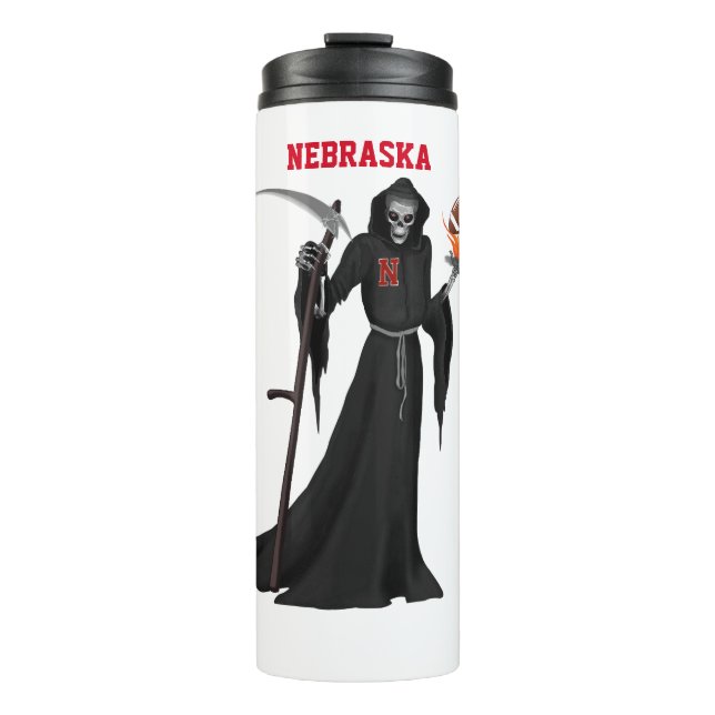 Nebraska-Sensenmann Thermosbecher (Vorderseite)