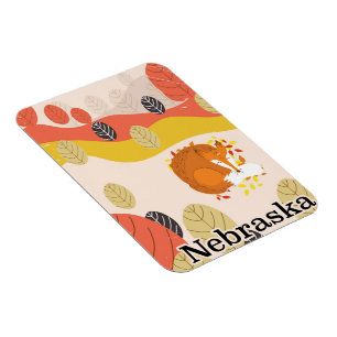 Nebraska Sleeping Fox Vintage Reiseplakat Magnet