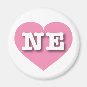 Nebraska Solid Pink Heart - Große Liebe Magnet