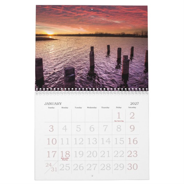 Nebraska-Sonnenuntergänge 2013 Kalender (Jan 2027)