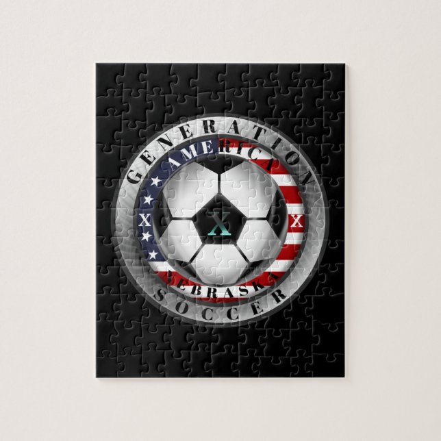 Nebraska Staat Generation X American Soccer. Puzzle (Vertikal)