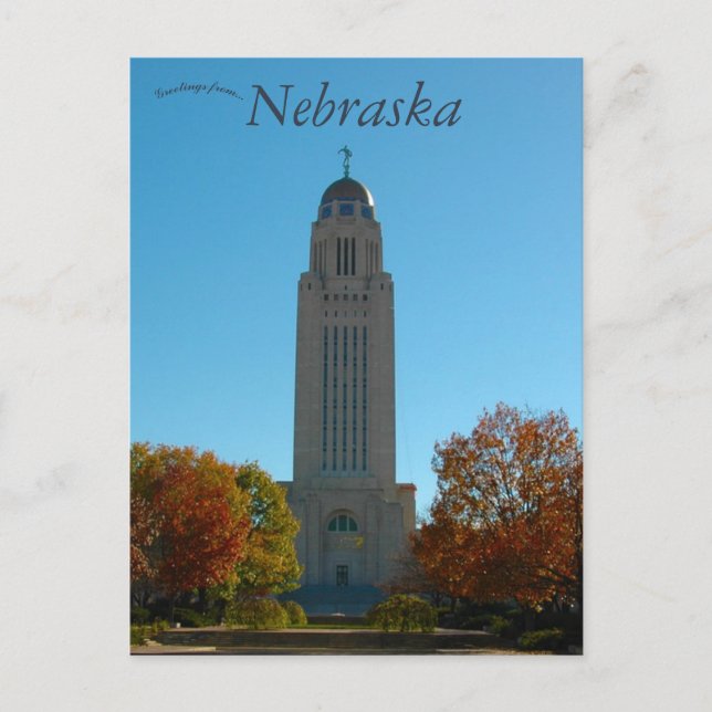 Nebraska Staat Hauptstadt in Lincoln Nebraska Postkarte (Vorderseite)