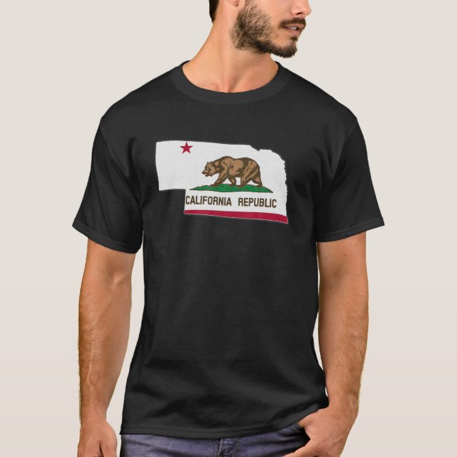 NEBRASKA STAAT MAP CALIFORNIA CA Flag Roots Men Wo T-Shirt (Vorderseite)