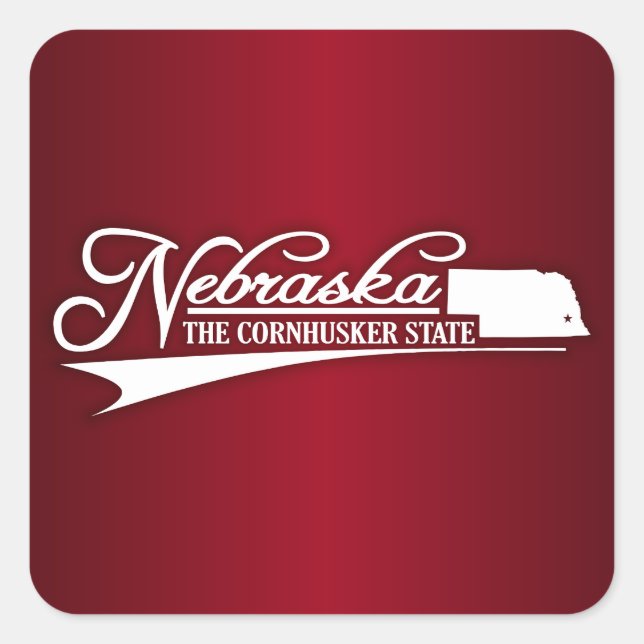Nebraska Staat von mir Quadratischer Aufkleber (Vorderseite)