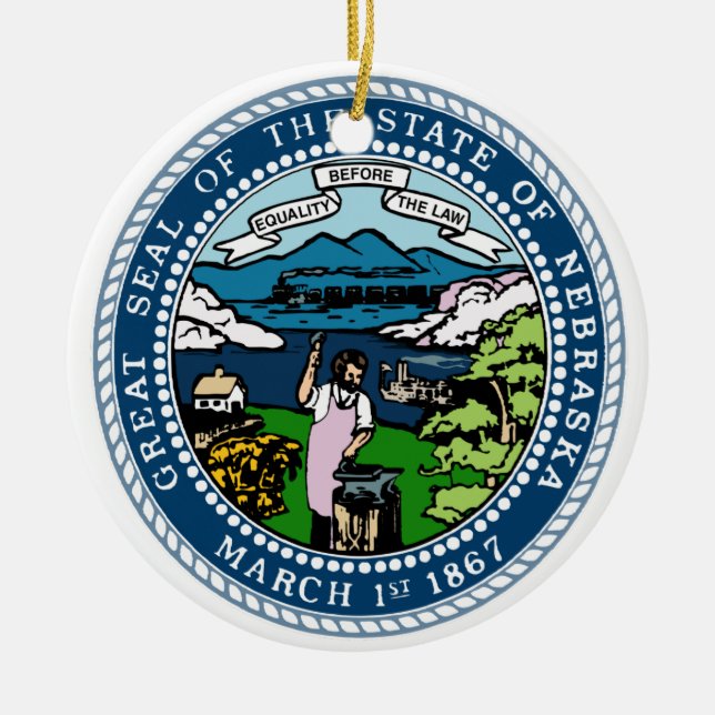 Nebraska-Staats-Siegel Keramikornament (Vorne)