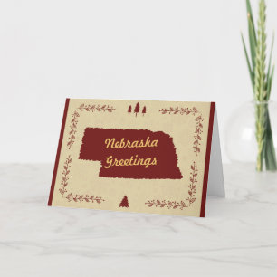 Nebraska-Staats-Weihnachtsfeiertags-Grüße Feiertagskarte