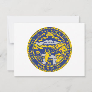 Nebraska Staatsflagge Cornhusker Staatssiegel Postkarte
