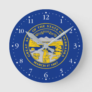 Nebraska Staatsflagge Runde Wanduhr