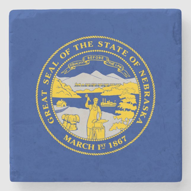 Nebraska Staatsflagge Steinuntersetzer (Vorderseite)