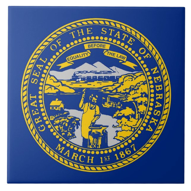 Nebraska State Flag Tile Fliese (Vorderseite)