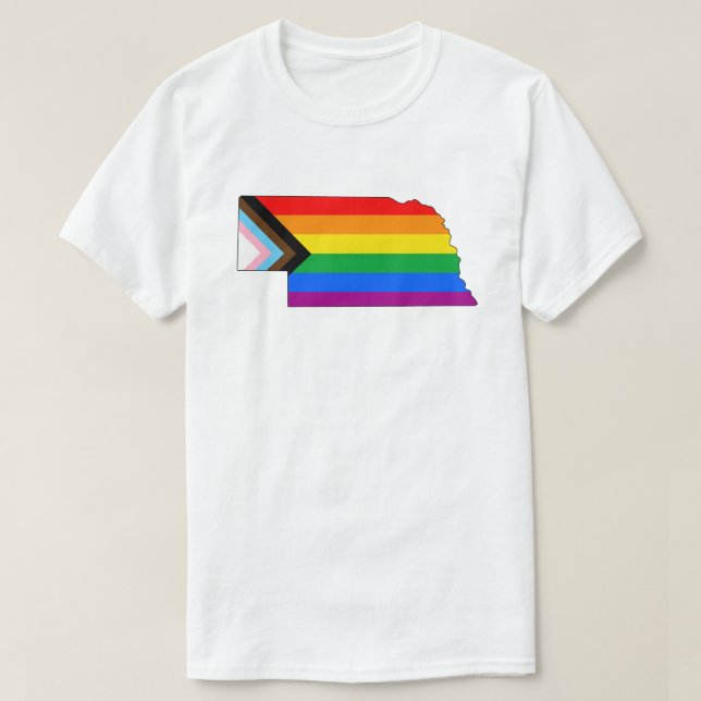 Nebraska State Pride LGBTQ Progress Pride T-Shirt (Design vorne)