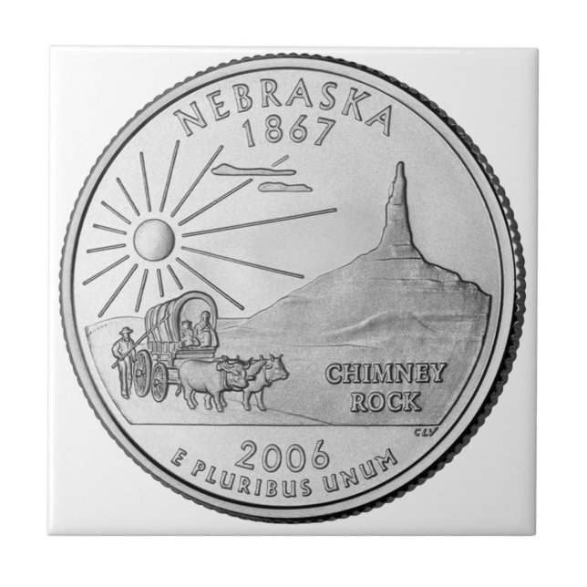Nebraska-State-Vierteldollar Fliese (Vorderseite)