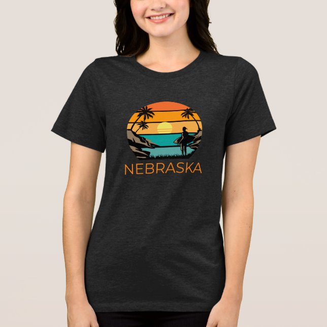 Nebraska: Surferparadies Tri-Blend Shirt (Vorderseite)