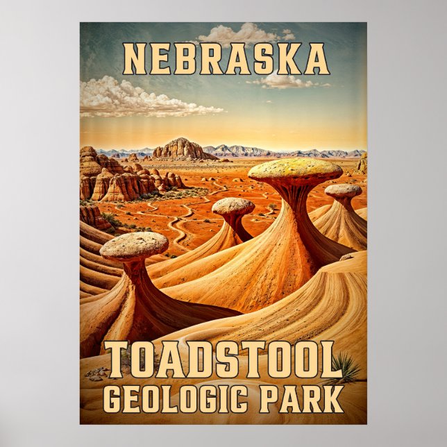 Nebraska Toadstool Geologic Park V02 Poster (Vorne)