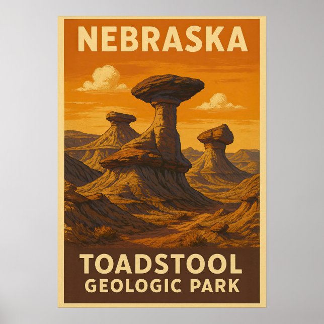 Nebraska Toadstool Geologischer Park V01 Poster (Vorne)