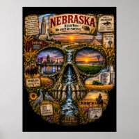 Nebraska-Totenkopf-Kunstposter | State of Mind