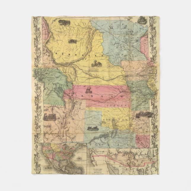 Nebraska und Kansas 2 Fleecedecke (Vorderseite)