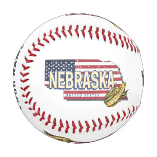 Nebraska United Staaten Retro Staat Map Vintag USA Baseball