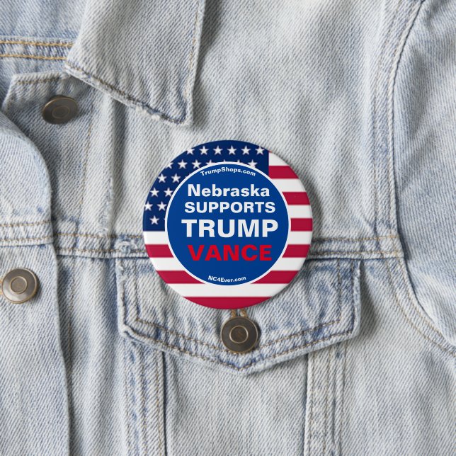 Nebraska UNTERSTÜTZT TRUMP VANCE Button (Beispiel)