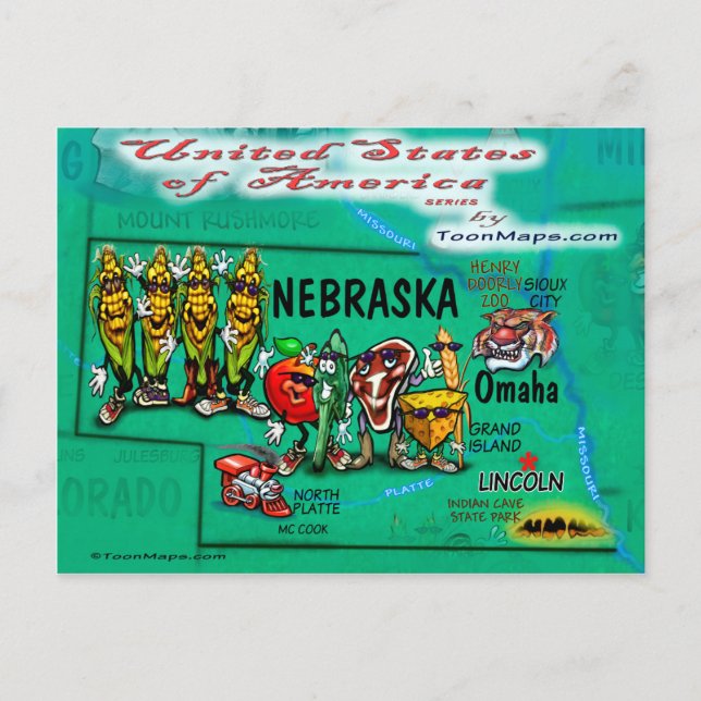 Nebraska USA Card Postkarte (Vorderseite)