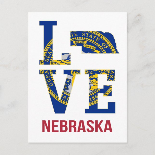 Nebraska USA Staat Liebe Postkarte (Vorderseite)