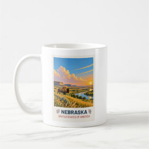 Nebraska USA – Vintage-Reise-Tasse Kaffeetasse