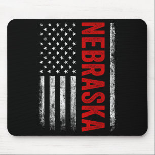Nebraska Vintag US American Flag Retro for Men Wo Mousepad