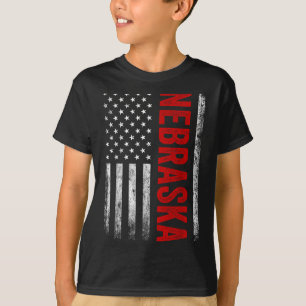 Nebraska Vintag US American Flag Retro for Men Wo T-Shirt